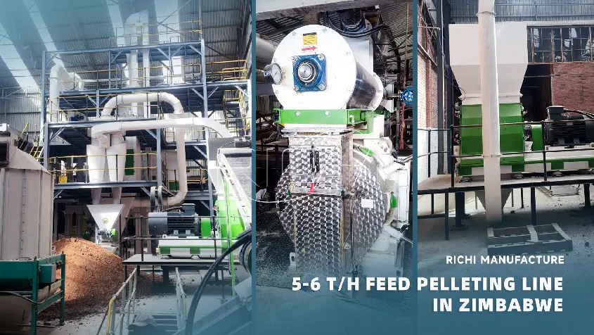 Featured images from a video of a feed pellet plant in Zimbabwe