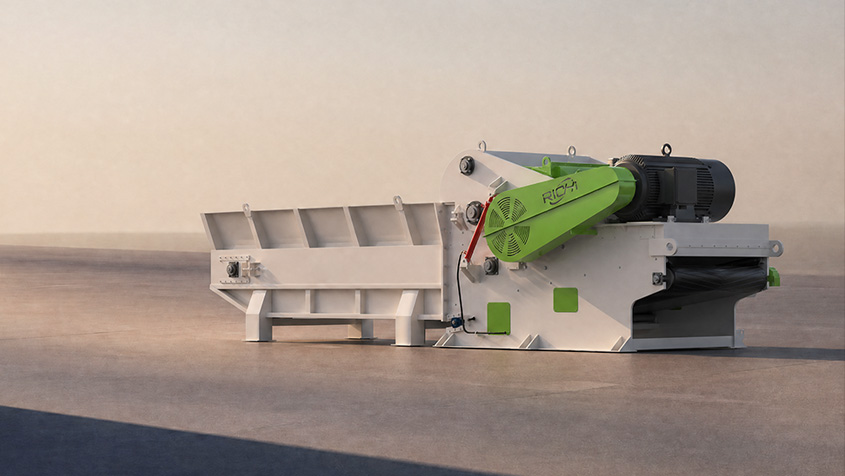 Industrial wood log branch chipper shredder for biomass pellet raw material