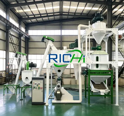 1-2T/H horse feed pellet production line project in India, complete livestock feed processing plant installation
