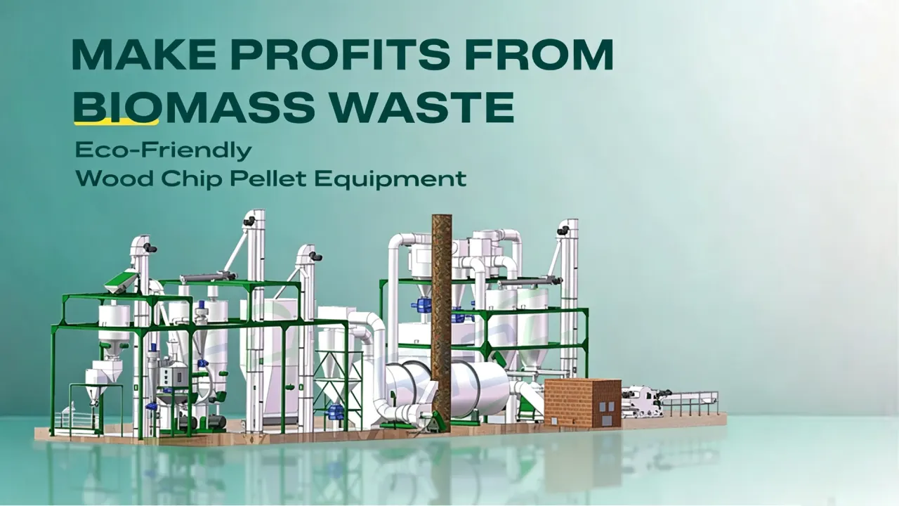 Complete biomass waste biofuel pellet processing plant, eco-friendly wood pellet production equipment for biomass recycling business