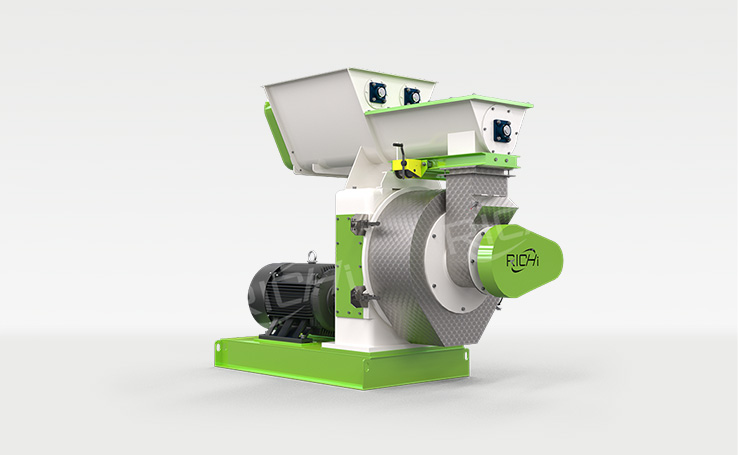 RICHI small biomass pellet maker with anti-caking forced feeder for farm workshop use