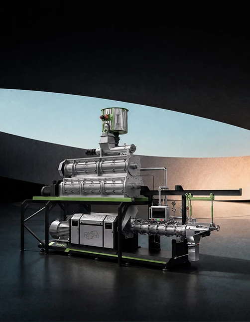  Twin screw dog cat pet food extruder machine display render