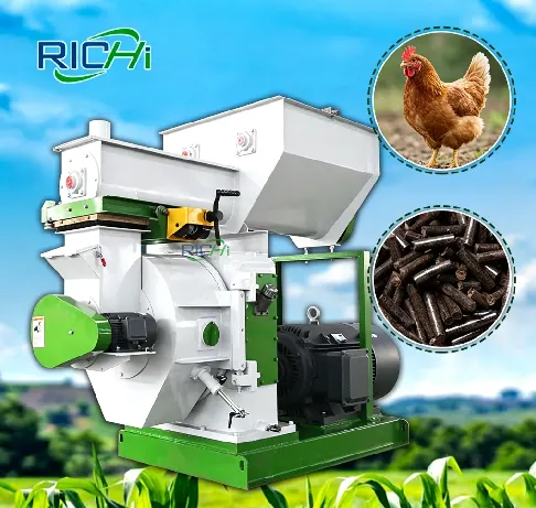 Машина для производства гранул RICHI перерабатывает куриный помет в гранулы органического удобрения для сельскохозяйственных культур