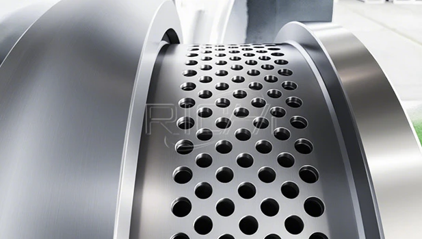 Low compression anti-block ring die for sawdust combustion biomass pellet mill