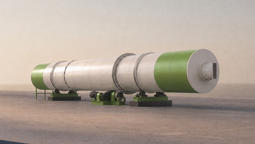 Large industrial rotary drum dryer for pellet drying processing