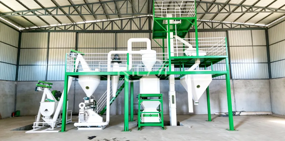 Small self-use pig feed pellet production line project in Nigeria, compact turnkey livestock feed processing plant for pig farms