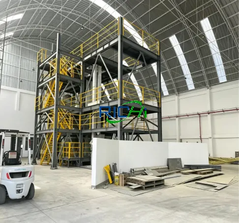 15T/H feed factory expansion project China, complete pig and poultry compound feed pellet production line installation
