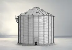 Grain storage silo for feed pellet mill raw material storage