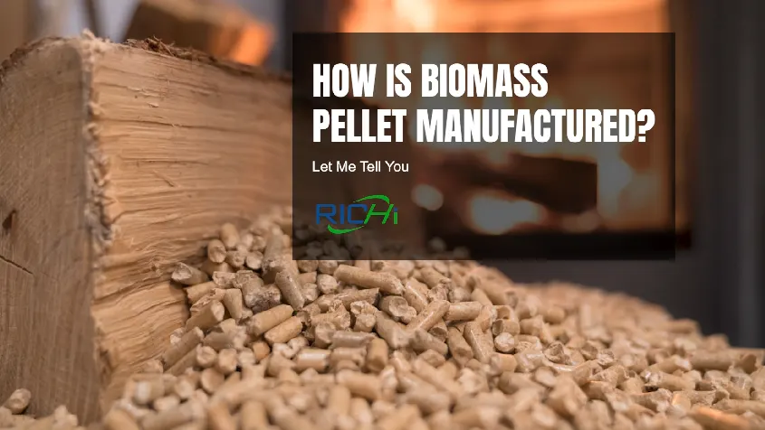 Featured images from the video of the biomass pellet production process.