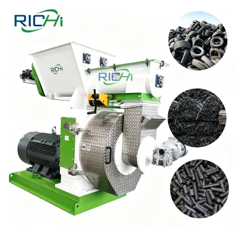 Heavy Duty Waste Tire Pellet Mill Process Shredded Rubber Tire Into Energy Pellets For Sale