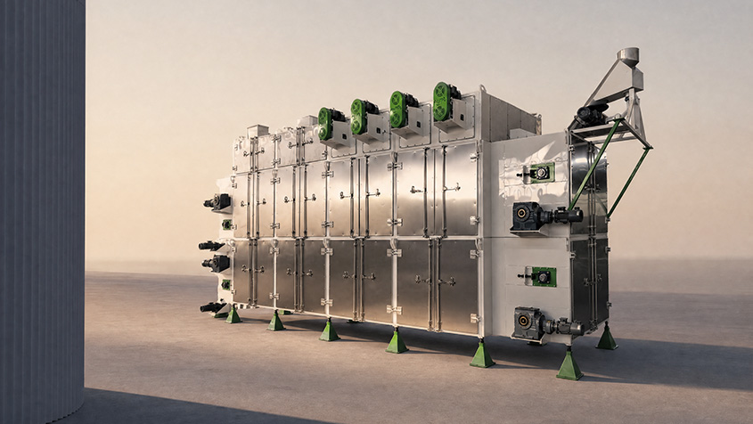 RICHI multi-layer stainless steel wire mesh belt dryer for continuous drying feed raw materials, wood chips and biomass pellets