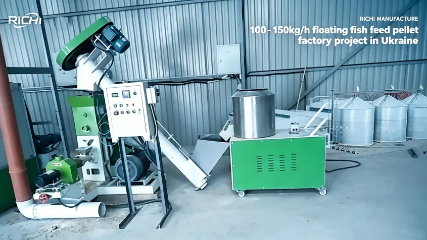 Featured images from the video of the floating fish feed pellet plant project in Ukraine