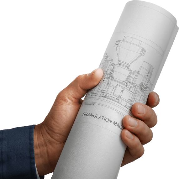 Engineer holding process flow chart
