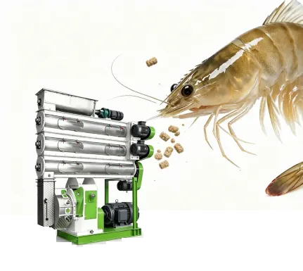 เครื่องผลิตเม็ดอาหารกุ้ง, เครื่องผลิตเม็ดอาหารสัตว์น้ำแบบอุตสาหกรรม สำหรับผลิตเม็ดอาหารกุ้งที่มีคุณค่าทางโภชนาการสูงในโรงงานผลิตอาหารสัตว์