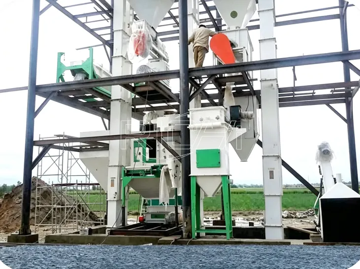 Geflügelfutterverarbeitungsanlage mit einer Kapazität von 3–5 TPH für eine Geflügelfarm in Usbekistan, Preis der Futtermittelanlage