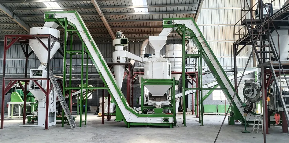 Indonesia 12tph biomass rice husk pellet line, industrial rice husk pellet plant for rice mill owner