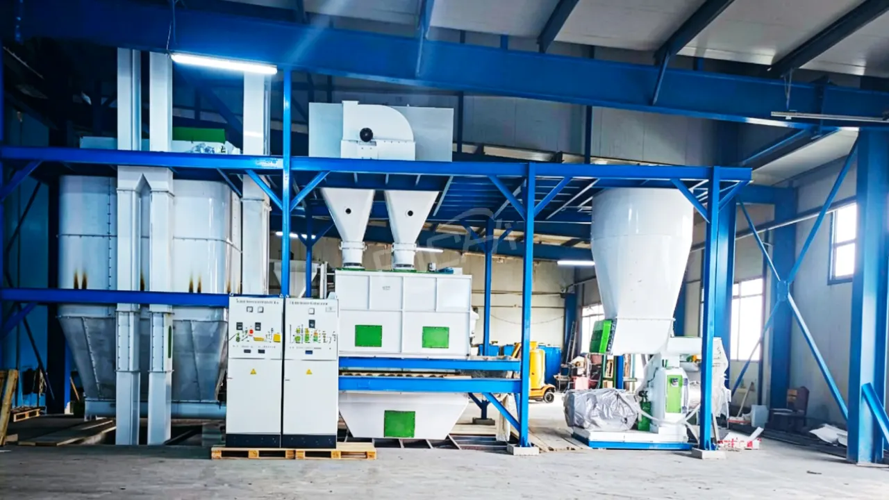 2T/H rice husk and wood pellet production plant, complete rice husk pellet mill line in Romania