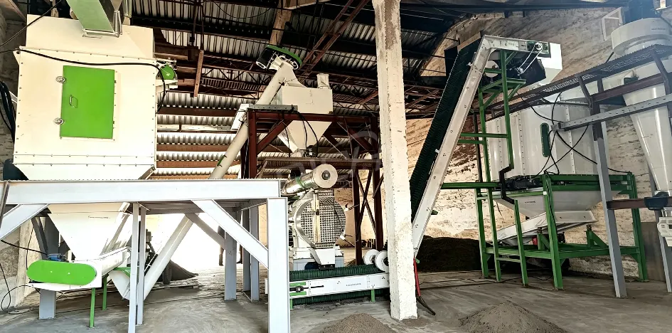 India 6tph rice husk pellet mill project, full automatic rice husk pellet making machine for biomass fuel