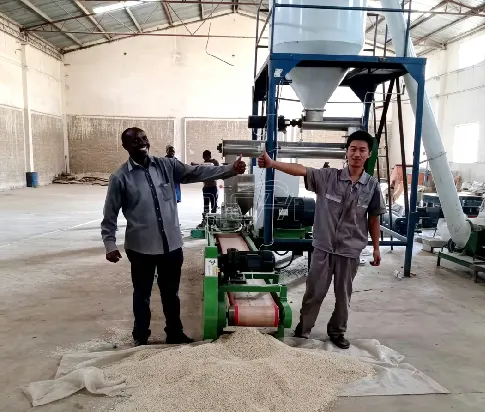 On-site installation guidance for 1-2T/H animal feed pellet production line in Tanzania, finished feed pellets