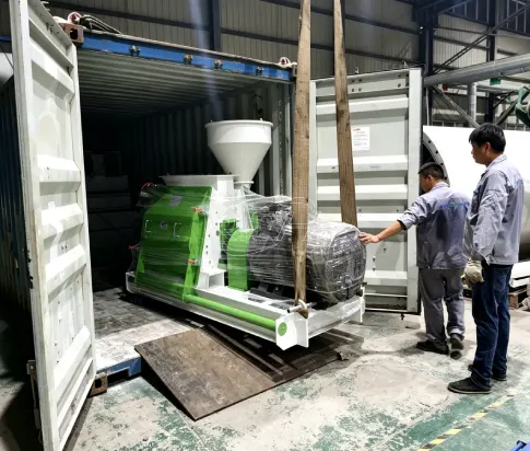 Loading RICHI pulverizer and bucket elevator machine for shipment to New Zealand feed plant