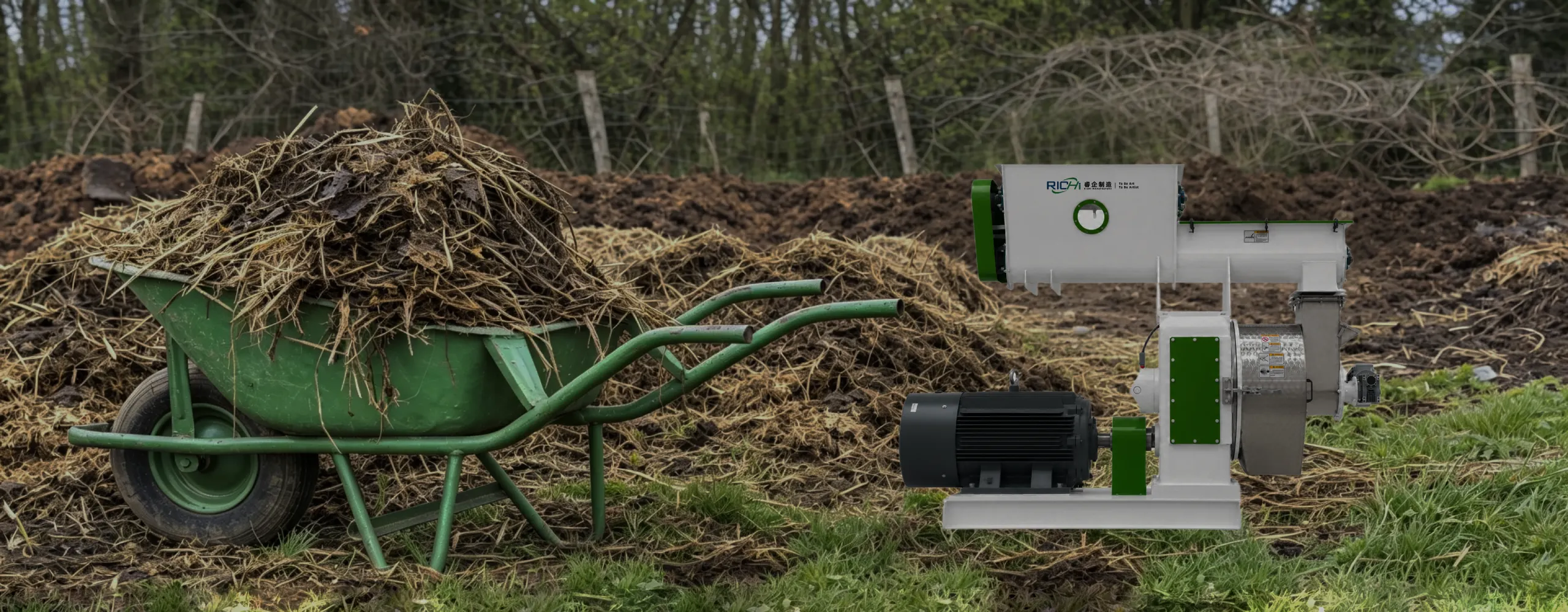 Farm use compost pellet making machine for straw and poultry waste recycling