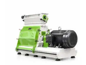 Drop type hammer mill for grinding compost and animal feed raw materials