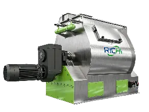 Single shaft double ribbon mixer for compost and feed powder mixing